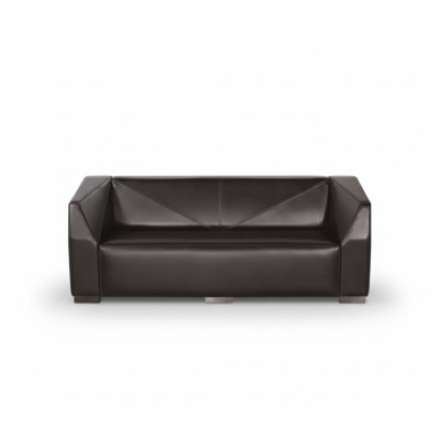 Schwarzer Dreisitzer Arbeitszimmermöbel Textil Couch Luxus Designer Sofa