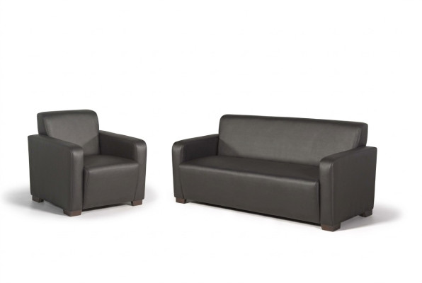 Schwarze Arbeitszimmer Sofagarnitur Dreisitzer Sessel Moderne Couche