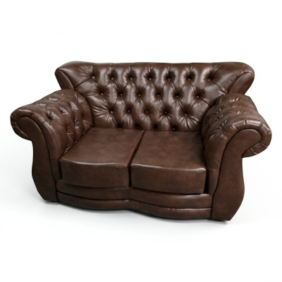 Sofa Chesterfield Luxus Couch 2 Sitzer Sofas Braun Ledersofa Couchen