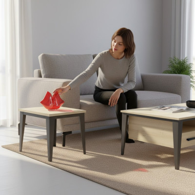 Designer Luxus Brauner Couchtisch Ablage Holzmöbel Moderne Büromöbel