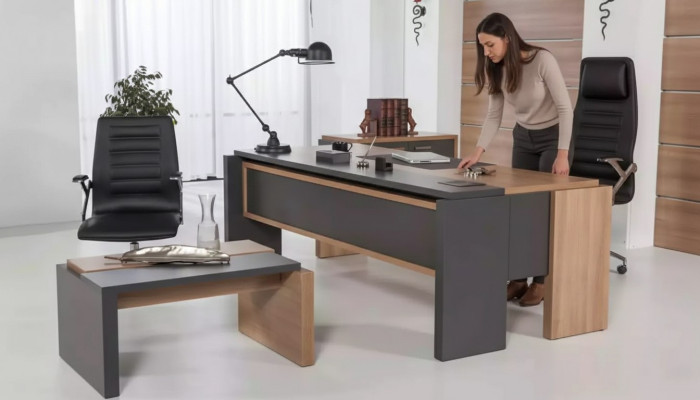 Schreibtisch Set Aktenschrank Schrank mit Couchtisch Büroeinrichtung 3tlg.