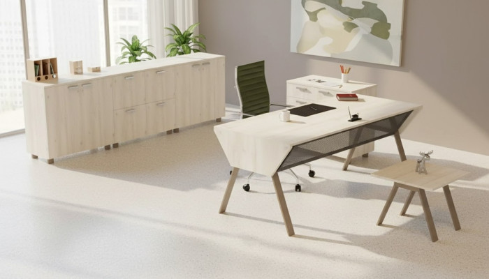 Luxuriöses Büro-Set im eleganten modernen Stil aus hochwertigem Holz 