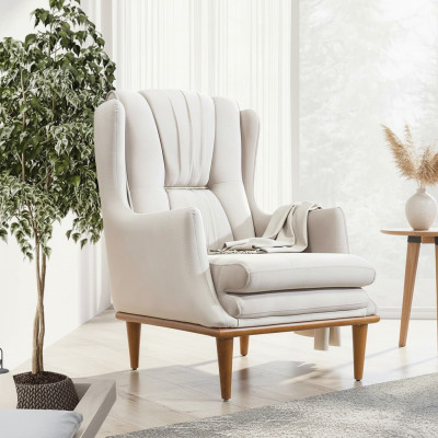 Hochwertiger Sessel Moderner weißer Luxussessel für Wohnzimmer Neu