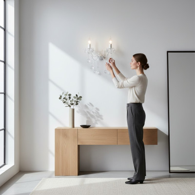 Kristall Wandlampe Lüster Wandleuchten Wandleuchte Wand Lampen Silber