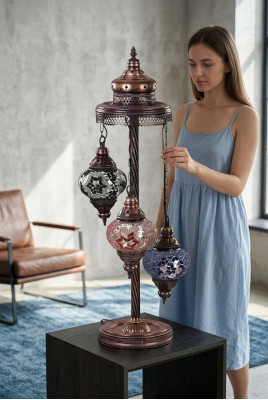 Tischlampe Tischleuchte Lampe Leuchten Luxus Mehrfarbig Lampen Glas