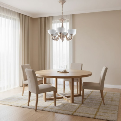 eckenlampe Lüster Deckenleuchter Kronleuchter Lampe Glas Beige Art