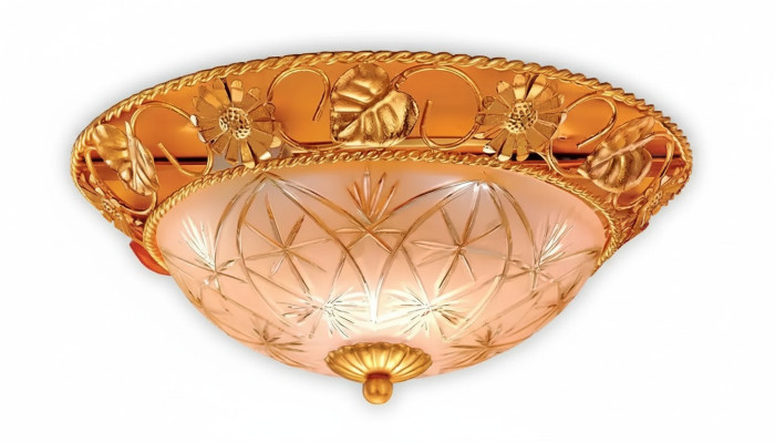 Lüster Deckenleuchter Kronleuchter Deckenlampe Gold Glas Lampen Metall