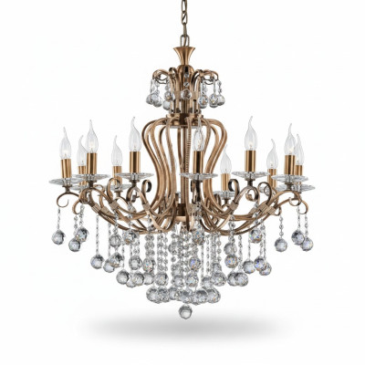 Luxus Deckenleuchter Lüster Kronleuchter Deckenlampe Kristall Gold 88x100