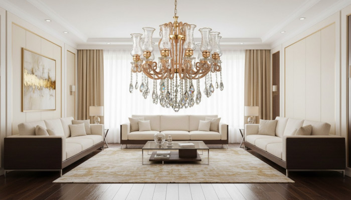 Luxus Lüster Kristall Deckenleuchter Kronleuchter Deckenlampe Gold Lampe