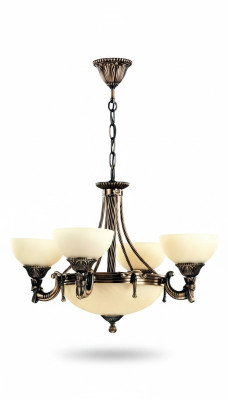 Lüster Deckenleuchter Modern Kronleuchter Deckenlampe Beige Glas Lampe