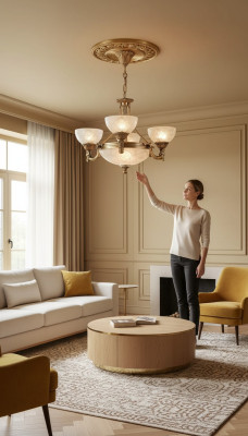Kronleuchter Deckenlampe Lüster Deckenleuchter Lampe Glas Grau Gold