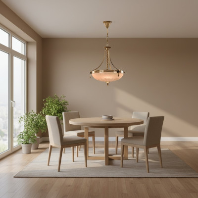 Kronleuchter Deckenlampe Lüster Deckenleuchter Lampe Glas Gold Beige