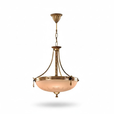 Kronleuchter Deckenlampe Lüster Deckenleuchter Lampe Glas Gold Beige