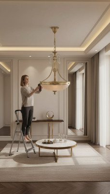 Kronleuchter Deckenlampe Lüster Deckenleuchter Lampe Glas Gold Braun