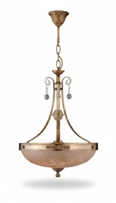 Kronleuchter Deckenlampe Lüster Deckenleuchter Lampe Glas Gold Braun