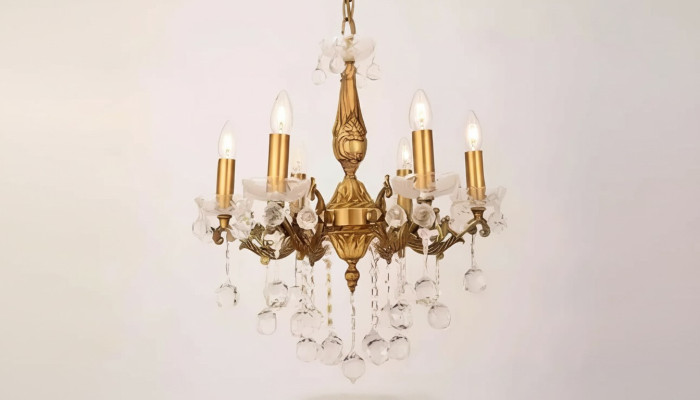 Kronleuchter Deckenleuchter Luxus Gold Deckenlampe Lüster Kristall Art
