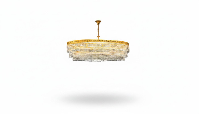 Luxus Lüster Deckenleuchter Gold Kronleuchter Deckenlampe Kristall Art
