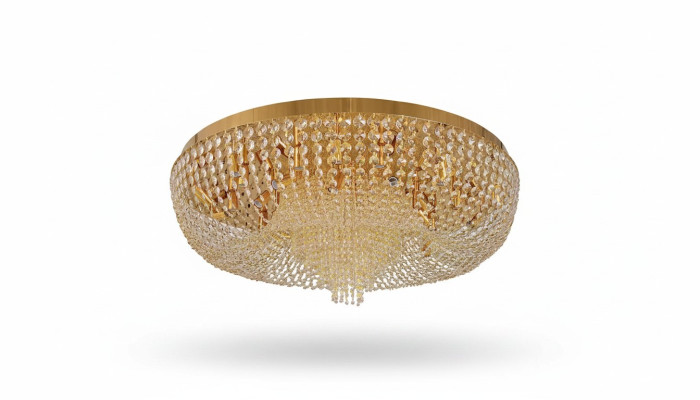 Kronleuchter Deckenleuchter Luxus Gold Deckenlampe Lüster Kristall Art