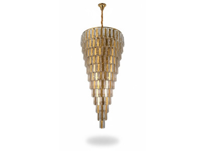Kronleuchter Deckenleuchter Gold Deckenlampe Lüster Kristall 80cm Tropfen