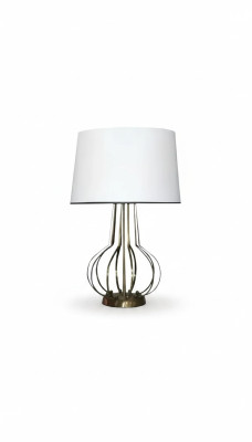 Tischlampe Tischleuchte Lampe Leuchten Luxus Lampen Tisch Metall Weiß