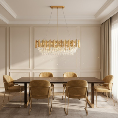 Kronleuchter Deckenleuchter Luxus Gold Deckenlampe Lüster Kristall Lampe