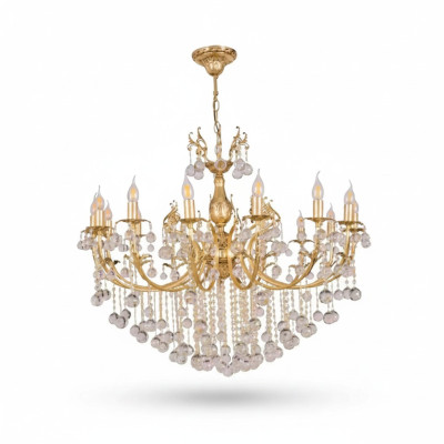 Deckenleuchter Kronleuchter Luxus Gold Deckenlampe Lüster Kristall Lampen