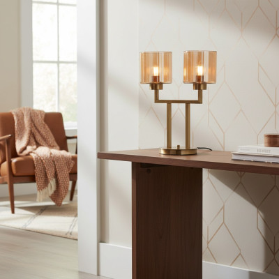 Tischleuchte Tischlampe Lampe Leuchten Modern Gold Lampen Tisch Glas