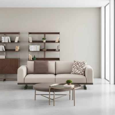 Moderner Dreisitzer Stoffsofa Luxus Couch Möbel Textil Wohnzimmermöbel