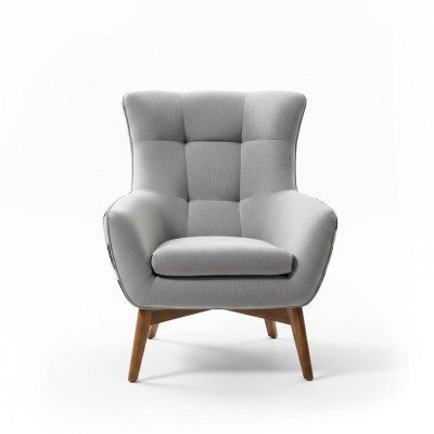 Sessel Ohrensessel Cocktailsessel Sitzer Modern Design Grau Stoff Sitz