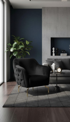 Moderne Möbel Luxus Chesterfield Sessel Cocktailsessel Edelstahlmöbel