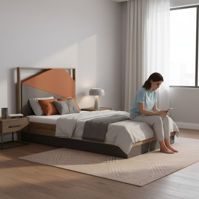 Kinderbett Bett 120 cm Bettgestelle Kinderzimmer Holz Bettrahmen Grau