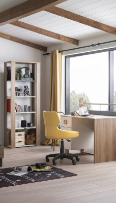 Kinderschreibtisch Schreibtisch Bücherregal Holz Braun Set 3tlg Sessel