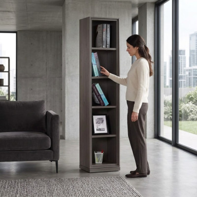 Bücherregal Bücherschrank Standregal Kinderregal Regal Holz Grau Regale