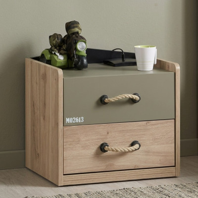 Nachttisch Nachtkonsole Schlafzimmer Holz Barun Kindernachttisch Grün