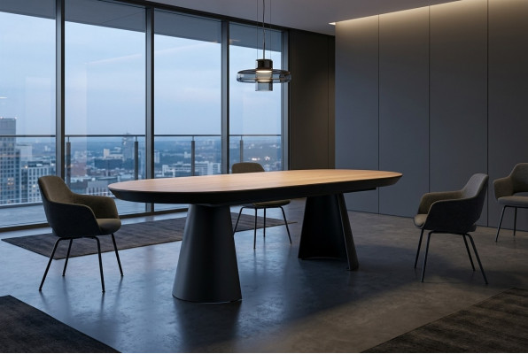 Ovaler Esszimmertisch Küchentisch Ausziehbarer Design Holz Braun Tisch
