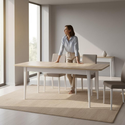 Esstisch Ausziehbarer Tisch Esszimmertisch Holz Grau Esszimmertisch