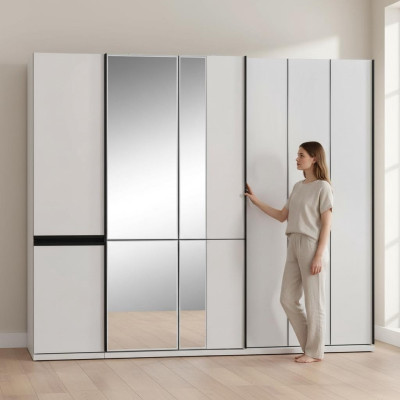 Kleiderschränke Modern Kleiderschrank Schränke Weiß Holz Spiegel Luxus