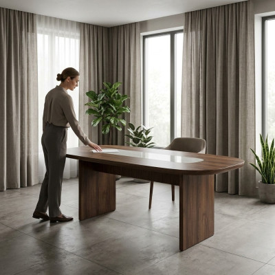 Esszimmertisch Esstisch Tisch Essecke Holz Braun Esszimmer 208 cm