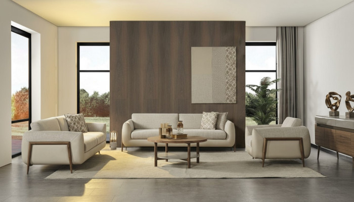 Luxus Couchen Polstersofa Beige Komplette Dreisitzer Sessel 3tlg Sofas