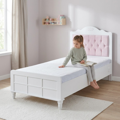 Kinderbett Bett Kinderzimmer Kinderzimmermöbel Rosa Holz Chesterfield