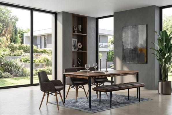 Gruppe Essecke Esszimmer Essgruppe Esszimmermöbel Set 8tlg Holz Braun