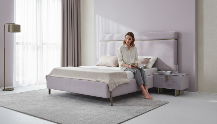 Komplette Schlafzimmermöbel Doppelbett Bett Rosa Luxus Set 3tlg Holz