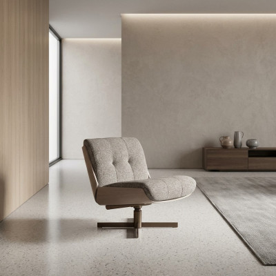 Drehstuhl Sessel Stoff Sitzer Einsitzer Grau Wohnzimmer Clubsessel