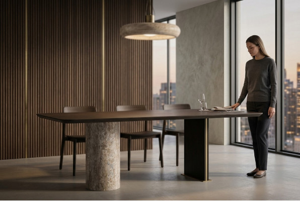 Esstisch Esszimmertisch Tisch Esszimmer Holz Braun 220 cm Moderne