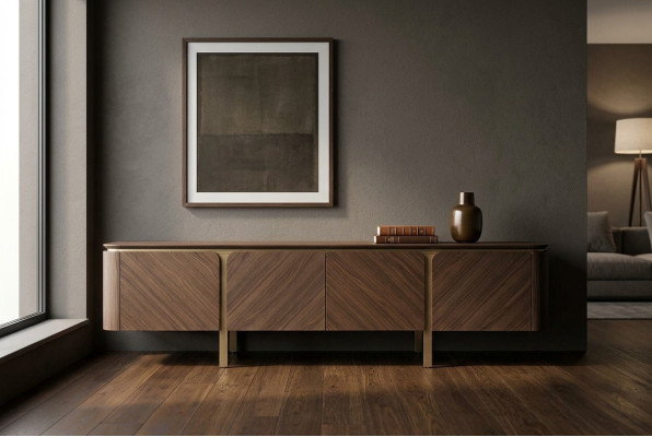 Sideboard RTV Lowboard TV Ständer Tisch Holz Braun Wohnwand Modern