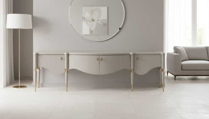 Sideboard RTV Lowboard TV Ständer Beige Holz Wohnzimmer Tisch Schrank