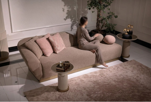 Chaiselongue Relaxliege Liegesessel Sofa Beige Modern Polster Stoff