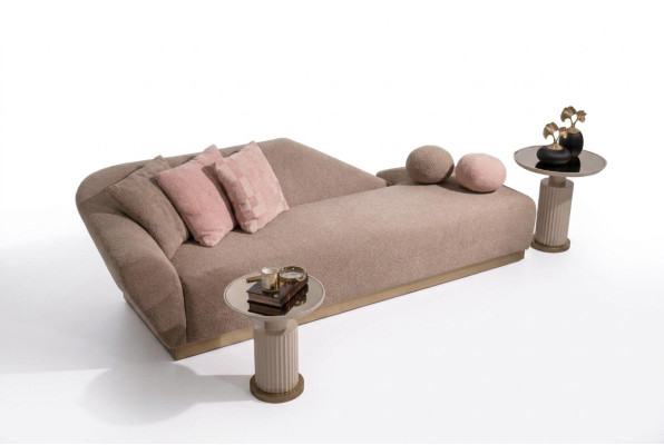 Chaiselongue Relaxliege Liegesessel Sofa Beige Modern Polster Stoff