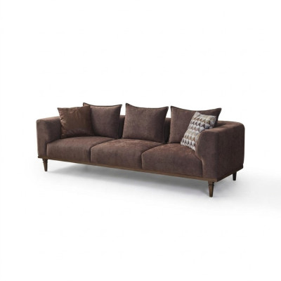 Viersitzer Sofa 4 Sitzer Couch Braun Stoffsofa Polstersofa Moderne