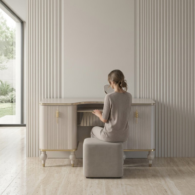 Beiger Kosmetiktisch Designer Schminktisch Schlafzimmer Exklusive Möbel